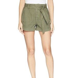 Splendid Jean Shorts Green Belted Paperbag High Rise Denim NWT Size XL